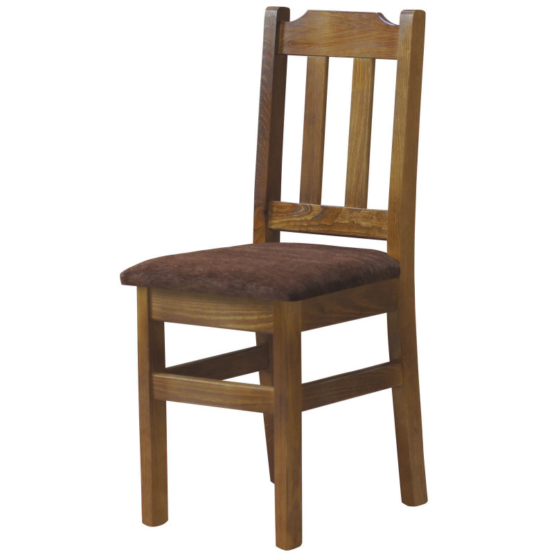 PINE CHAIR OAK UPHOLSTERY BROWN