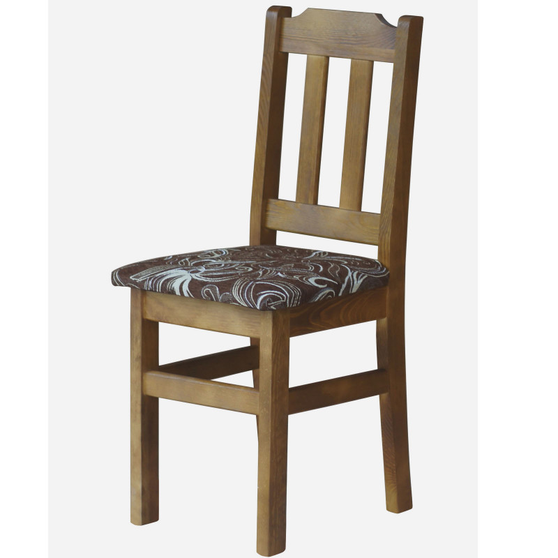 PINE CHAIR OAK UPHOLSTERY FLOWER DARK